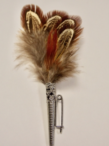 Broche plume couleur d'automne