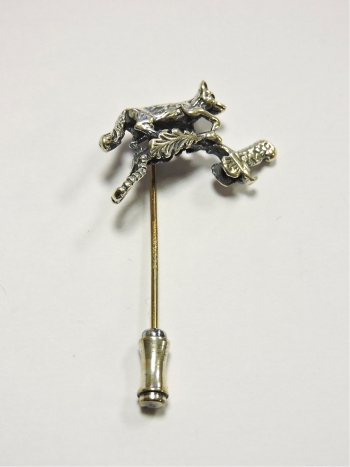 Epingle en argent massif renard entier pour 1 dent de renard