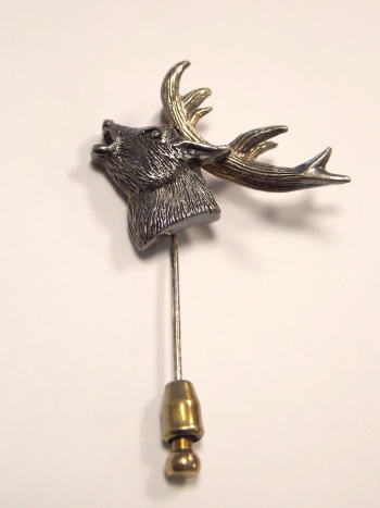 Epingle argent et argent vieilli t�te de cerf